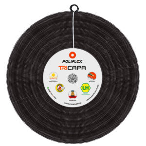 Poliflex Tricapa Negro Exteriores ENT c/g de 3/4" con 50m