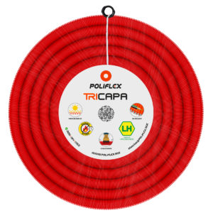 Poliflex Tricapa Rojo Residencial ENT c/g de 1" con 50m