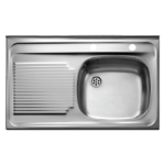 Fregadero de empotrar una tina un escurridor derecho acero inoxidable 80x50 	08601130 Teka