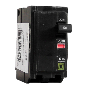 INTERRUPTOR TERMOMAGNÉTICO ENCHUFABLE QO 2 POLOS 50 AMPERES COLOR NEGRO SCHNEIDER ELECTRIC