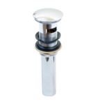 Contra para lavabo con rebosadero y tapón push, largo de 18 cm. Color gris, marca Coflex.