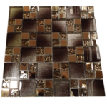 Malla decorativa Vidrio con plating, Paty, Color Café difuminado, 30 x 30 cm, Cenezzia