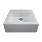 Lavabo borgoña 46 X 46 X 16 cm sin poner color blanco con contra GOLD UNION.