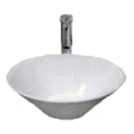 Lavabo Trentino sin sobreponer 43 x 43 x 15 cm de cerámica color blanco con contra sin rebosadero GOLD UNION .