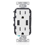 Contacto Duplex con entrada USB color blanco, Leviton T5632-00W