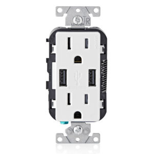 Contacto Duplex con entrada USB color blanco, Leviton T5632-00W