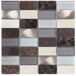 Mosaico/Malla Modelo Infinity Brown De 30X30CM Marca INTERMATEX