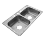 Fregadero de empotrar dos tinas acero inoxidable 84x48 Bermes
