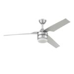 VENTILADOR LOS CABOS PLATA 3 ASPAS PLATA 52PG LUMINARIO LED INTEGRADO Y CUBIERTA P/OPCION SIN LUZ 51702